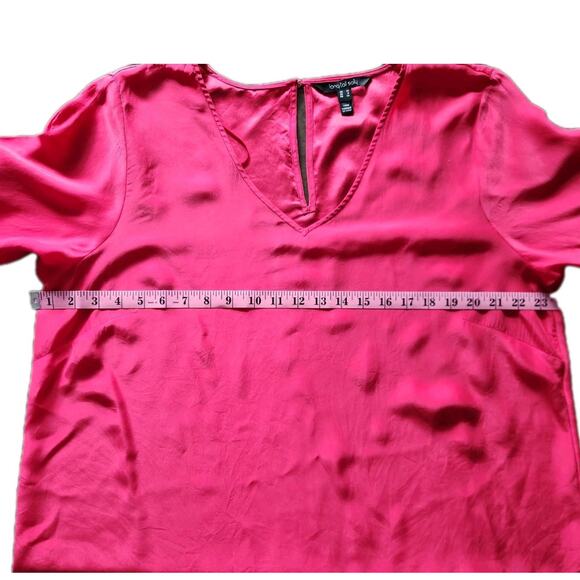Long Tall Sally Pink 100% Silk Flared Sleeves Blouse Women's Size 18 - Picture 6 of 7
